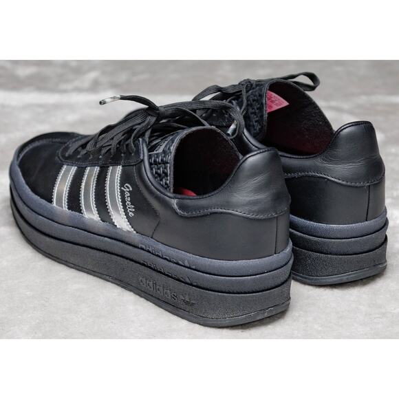 Adidas Gazelle Bold Black Silver Pride Platform Sneakers Womens Size 9.5 IH8063 - Picture 10 of 16